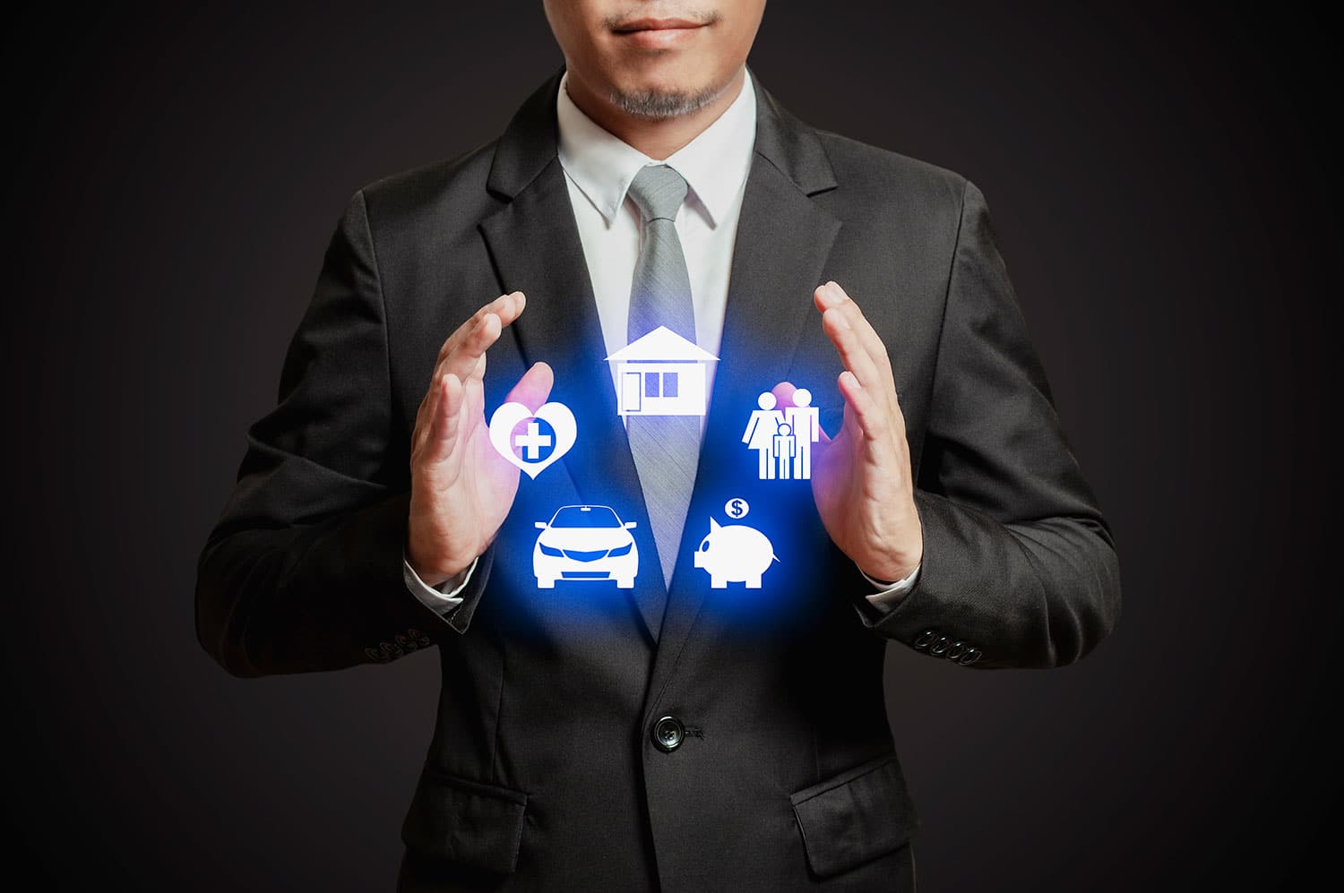 Uomo d'affari concetto di assicurazione